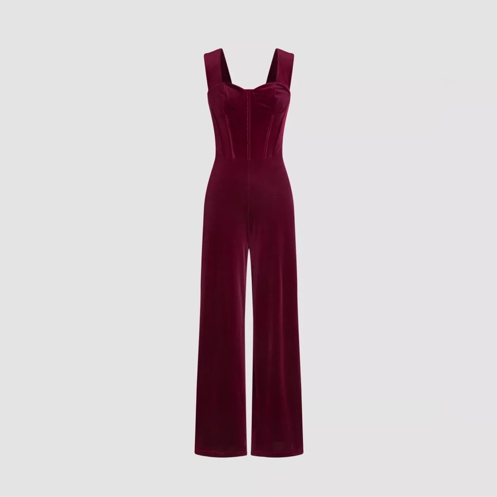 Cider Velvet Solid Jumpsuit